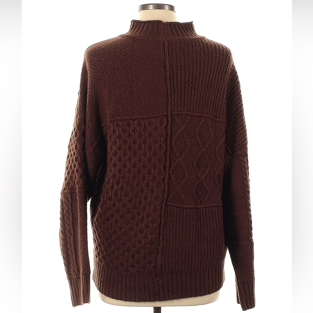 American Eagle Turtleneck Cable-knit Brown Sweater